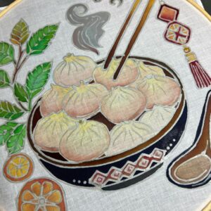 Chinese New Year Dumpling Design for Batik Hoop